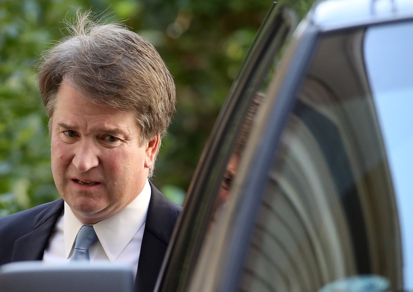 WASHINGTON, DC - SEPTEMBER 19:  Supreme Court nominee Judge Brett Kavanaugh leaves his home September 19, 2018 in Chevy Chase, Maryland. Kavanaugh is scheduled to appear again before the Senate Judiciary Committee next Monday following allegations that have endangered his appointment to the Supreme Court.  (Photo by Win McNamee/Getty Images)
