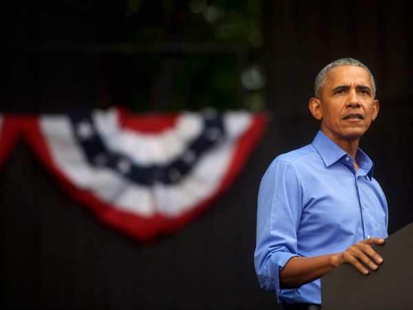 PHILADELPHIA, PA - SEPTEMBER 21:  Former President Barack Obama speaks during a campaign rally for Senator Bob Casey (D-PA) and Pennsylvania Governor Tom Wolf on September 21, 2018 in Philadelphia, Pennsylvania.  Midterm election day is November 6th.  (Photo by Mark Makela/Getty Images)