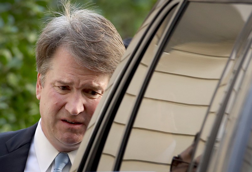 WASHINGTON, DC - SEPTEMBER 19: Supreme Court nominee Judge Brett Kavanaugh leaves his home September 19, 2018 in Chevy Chase, Maryland. Kavanaugh is scheduled to appear again before the Senate Judiciary Committee next Monday following allegations that have endangered his appointment to the Supreme Court. . (Photo by Win McNamee/Getty Images)