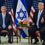 US President Donald Trump (R) meets with Israeli Prime Minister Benjamin Netanyahu on September 26, 2018 in New York on the sidelines of the UN General Assembly. (Photo by Nicholas Kamm / AFP)        (Photo credit should read NICHOLAS KAMM/AFP/Getty Images)