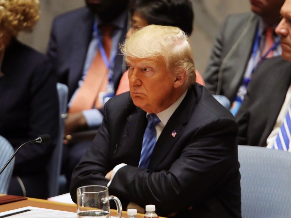 NEW YORK, NY - SEPTEMBER 26:  President Donald Trump chairs a United Nations (U.N.) Security Council meeting on September 26, 2018 in New York City. Trump presides over the 15-member council as the United States holds the monthly rotating presidency. The Security Council meeting coincides with the 73rd United Nations General Assembly at the U.N.  (Photo by Spencer Platt/Getty Images)