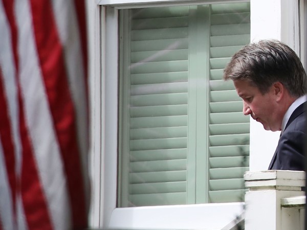 WASHINGTON, DC - SEPTEMBER 26:  U.S. Supreme Court nominee Judge Brett Kavanaugh leaves his home September 26, 2018 in Chevy Chase, Maryland. Kavanaugh is scheduled to appear again before the Senate Judiciary Committee on Thursday to respond to the allegation of sexual assault by accuser Christine Blasey Ford.  (Photo by Mark Wilson/Getty Images)