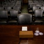 The Senate Judiciary Committee's room is seen on Capitol Hill September 26, 2018 in Washington, DC, during preparations one day before the hearing with Blasey Ford and Supreme Court nominee Judge Brett Kavanaugh. - University professor Christine Blasey Ford, who is set to testify before the Senate committee,  claims Kavanaugh attacked her at a party when they were both teenagers. (Photo by Brendan Smialowski / AFP)        (Photo credit should read BRENDAN SMIALOWSKI/AFP/Getty Images)