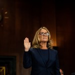 WASHINGTON, DC - SEPTEMBER 27:  Christine Blasey Ford is sworn in prior to giving testimony before the U.S. Senate Judiciary Committee at the Dirksen Senate Office Building on Capitol Hill September 27, 2018 in Washington, DC. Blasey Ford, a professor at Palo Alto University and a research psychologist at the Stanford University School of Medicine, has accused Supreme Court nominee Brett Kavanaugh of sexually assaulting her during a party in 1982 when they were high school students in suburban Maryland.