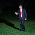 United States President Donald J. Trump returns to The White House in Washington, DC, after attending a political rally in West Virginia, September 29, 2018.Credit: Chris Kleponis / Pool via CNP