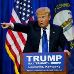 Presidential candidate Donald Trump speaks to a couple thousand supporters in Louisville, Ky., on Tuesday March 1, 2016. (Mark Cornelison/Lexington Herald-Leader/TNS)