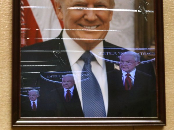U.S. Attorney General Jeff Sessions holds a news conference at the Department of Justice December 15, 2017 in Washington, DC. Sessions called the question-and-answer session with reporters to highlight his department's fight to reduce violent crime.