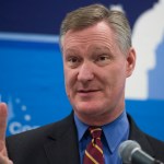 UNITED STATES - FEBRUARY 01: Rep. Steve Stivers, R-Ohio, conducts a news conference at the media center during the House and Senate Republican retreat at The Greenbrier resort in White Sulphur Springs, W.Va., on February 1, 2018. (Photo By Tom Williams/CQ Roll Call)