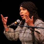 Boston MA 4/3/18 Councilor Ayanna Pressley speaking at a forum in the Greene Theater at Emerson College. (photo by Matthew J. Lee/Globe staff)topic: 05capuanopressley(2)reporter: