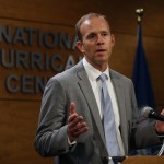 MIAMI, FL - MAY 30:  Brock Long, FEMA's director, speaks to the media during a visit to the National Hurricane Center on May 30, 2018 in Miami, Florida. Mr. Long urged people to prepare for the upcoming hurricane season that officially begins on June 1, 2018 and ends on November 30th.  (Photo by Joe Raedle/Getty Images)
