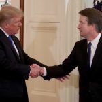 WASHINGTON, DC - JULY 09: U.S. President Donald Trump introduces U.S. Circuit Judge Brett M. Kavanaugh as his nominee to the United States Supreme Court during an event in the East Room of the White House July 9, 2018 in Washington, DC. Pending confirmation by the U.S. Senate, Judge Kavanaugh would succeed Associate Justice Anthony Kennedy, 81, who is retiring after 30 years of service on the high court. (Photo by Mark Wilson/Getty Images)