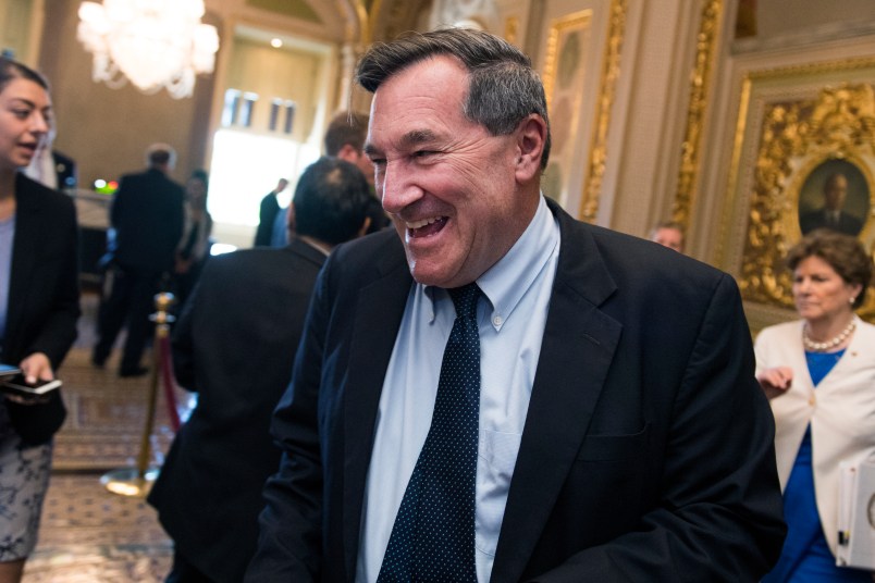 UNITED STATES - JULY 10: Sen. Joe Donnelly, D-Ind., is seen after the Senate Policy luncheons in the Capitol on July 10, 2018. (Photo By Tom Williams/CQ Roll Call)