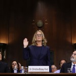 WASHINGTON, DC - SEPTEMBER 27:  Christine Blasey Ford (C) is sworn in before testifying the Senate Judiciary Committee with her attorneys Debra Katz (L) and Michael Bromwich (R) in the Dirksen Senate Office Building on Capitol Hill September 27, 2018 in Washington, DC. A professor at Palo Alto University and a research psychologist at the Stanford University School of Medicine, Ford has accused Supreme Court nominee Judge Brett Kavanaugh of sexually assaulting her during a party in 1982 when they were high school students in suburban Maryland. In prepared remarks, Ford said, ?I don?t have all the answers, and I don?t remember as much as I would like to. But the details about that night that bring me here today are ones I will never forget. They have been seared into my memory and have haunted me episodically as an adult.?  (Photo by Win McNamee/Getty Images)