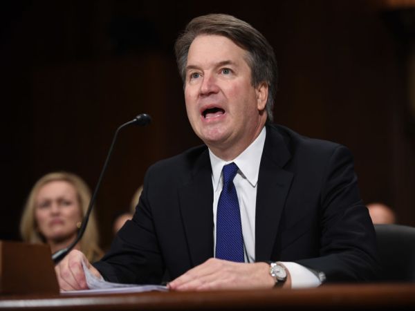 WASHINGTON, DC - SEPTEMBER 27: Supreme Court nominee Judge Brett Kavanaugh testifies before the US Senate Judiciary Committee in the Dirksen Senate Office Building on Capitol Hill September 27, 2018 in Washington, DC. A professor at Palo Alto University and a research psychologist at the Stanford University School of Medicine, Ford has accused Supreme Court nominee Judge Brett Kavanaugh of sexually assaulting her during a party in 1982 when they were high school students in suburban Maryland.  (Photo by Saul Loeb-Pool/Getty Images)