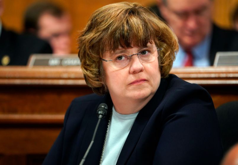 WASHINGTON, DC - SEPTEMBER 27:   Rachel Mitchell, the chief of the Special Victims Division of the Maricopa County attorney's office in Arizona, listens to opening statements prior to testimony from Christine Blasey Ford and Supreme Court nominee Brett Kavanaugh at the Dirksen Senate Office Building on Capitol Hill September 27, 2018 in Washington, DC. Blasey Ford, a professor at Palo Alto University and a research psychologist at the Stanford University School of Medicine, has accused Kavanaugh of sexually assaulting her during a party in 1982 when they were high school students in suburban Maryland.  (Photo by Andrew Harnik-Pool/Getty Images)