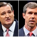 This combination of Sept. 21, 2018, file photos show Republican U.S. Senator Ted Cruz, left, and Democratic U.S. Representative Beto O'Rourke, right, during their first Senate debate in Dallas. O'Rourke says there's still work to do after being asked about Hispanic outreach in his race against Cruz. O'Rourke needs a broad electorate in November to have a chance at pulling off one of the biggest upsets of the 2018 midterms. His path to victory includes getting more Latinos to the polls, which Texas Democrats have struggled to do for decades. (Tom Fox/The Dallas Morning News via AP, Pool, File)