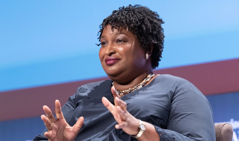 WASHINGTON, DC - SEPTEMBER 13:  Representative Stacey Abrams speaks onstage at the National Town Hall on the second day of the 48th Annual Congressional Black Caucus Foundation on September 13, 2018 in Washington, DC.  (Photo by Earl Gibson III/Getty Images)