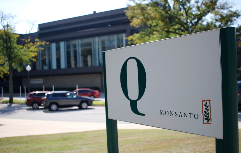 A building Q sign at the headquarters of the Monsanto Company, in St. Louis, Missouri on September 23, 2016.