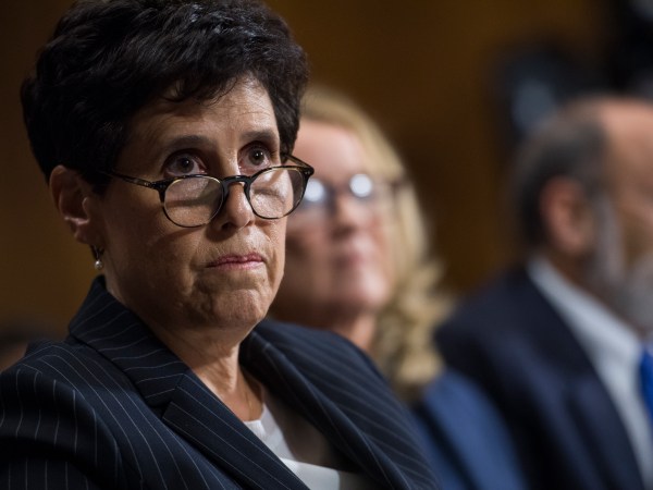 UNITED STATES - SEPTEMBER 27: Christine Blasey Ford, center, flanked by attorneys Debra Katz and Michael Bromwich, testifies during the Senate Judiciary Committee hearing on the nomination of Brett M. Kavanaugh to be an associate justice of the Supreme Court of the United States, focusing on allegations of sexual assault by Kavanaugh against Christine Blasey Ford in the early 1980s. (Photo By Tom Williams/CQ Roll Call/POOL)