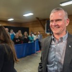 BOZEMAN,MT-SEPTEMBER,25: Matt Rosendale at a campaign rally with Donald Trump, Jr. and Kimberly Guilfoyle in Bozeman, MT on September 25,2018. Rosendale is running against incumbent Democrat Senator Jon Tester in the 2018 midterm elections. (Photo by William Campbell-Corbis via Getty Images)