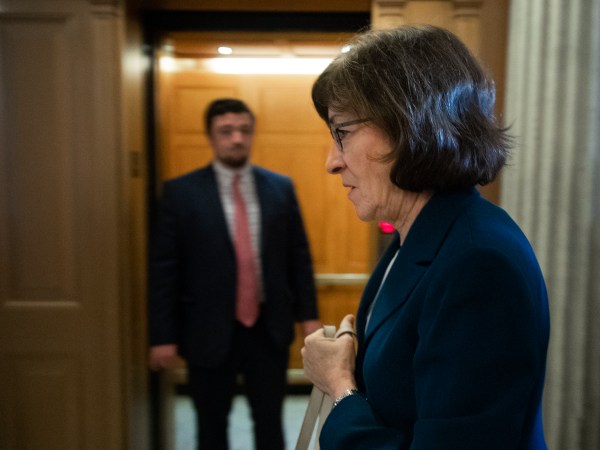 WASHINGTON, DC - OCTOBER 3: Sen. Susan Collins (R-ME) heads to the Senate floor for a vote, at the U.S. Capitol, October 3, 2018 in Washington, DC. An FBI report on current allegations against Supreme Court nominee Brett Kavanaugh is expected by the end of this week, possibly later today. (Photo by Drew Angerer/Getty Images)