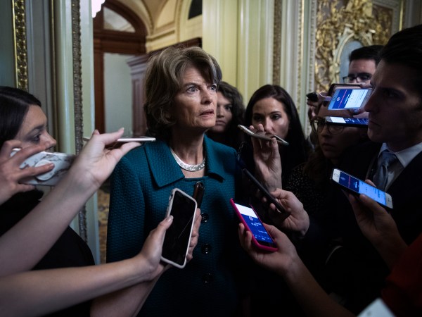 WASHINGTON, DC - OCTOBER 5: Sen. Lisa Murkowksi (R-AK) speaks to reporters after voting no on a cloture vote for the nomination of Supreme Court Judge Brett Kavanaugh to the U.S. Supreme Court, at the U.S. Capitol, October 5, 2018 in Washington, DC. The Senate voted 51-49 in a procedural vote to advance the nomination of Judge Brett Kavanaugh to the U.S. Supreme Court. (Photo by Drew Angerer/Getty Images)