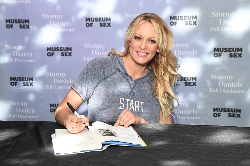 Stormy Daniels Signs Copies Of Her New Book "Full Disclosure" at Museum of Sex on October 8, 2018 in New York City.