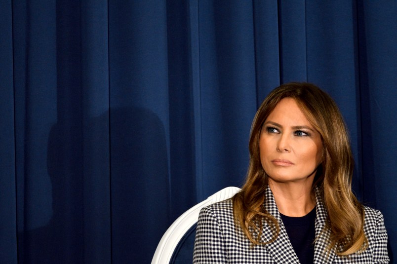 First Lady Melania Trump attends the conference on Neonatal Abstinence Syndrome (NAS) at Thomas Jefferson University Hospital, in Philadelphia, PA, on October 17, 2018. (Photo by Bastiaan Slabbers/NurPhoto)