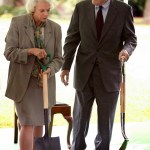 6/17/2003, WASHINGTON DC, UNITED STATES --- Supreme Court Associate Justice Sandra Day O'Connor (l) and Chief Justice of the United States William H. Rehnquist break ground at a ceremony for an expansion of the Supreme Court in Washington. --- Photo by Brooks Kraft/Corbis