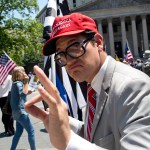 NEW YORK, NY - JUNE 10: The alt-right group Act for America holds a small rally to protest sharia law on June 10, 2017 in Foley Square in New York City. Members of the Oath Keepers and the Proud Boys, right wing Trump supporting groups that are willing to directly confront and engage left-wing anti-Trump protestors, attended the event. (Photo by Andrew Lichtenstein/ Corbis via Getty Images)