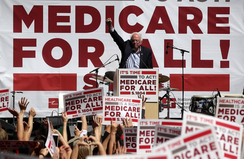 U.S. Sen. Berni Sanders (I-VT) speaks during a health care rally at the  2017 Convention of the California Nurses Association/National Nurses Organizing Committee on September 22, 2017 in San Francisco, California. Sen. Bernie Sanders addressed the California Nurses Association about his Medicare for All Act of 2017 bill.