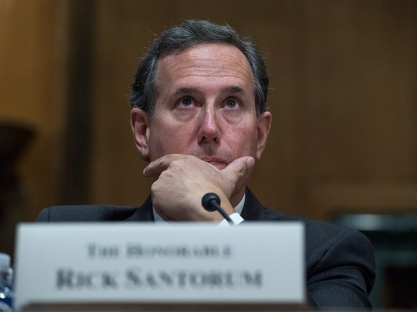 UNITED STATES - SEPTEMBER 25: Former Sen. Rick Santorum, R-Pa., testifies during a Senate Finance Committee hearing on the proposal by Sens. Bill Cassidy, R-La., Sen. Lindsey Graham, R-S.C., to repeal and replace the Affordable Care Act, on September 25, 2017. (Photo By Tom Williams/CQ Roll Call)