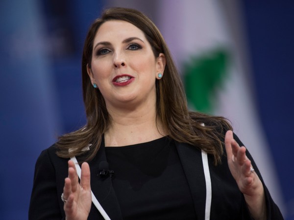 UNITED STATES - FEBRUARY 23: Ronna McDaniel, chairwoman of the Republican National Committee, is interviewed during the Conservative Political Action Conference at the Gaylord National Resort in Oxon Hill, Md., on February 23, 2018. (Photo By Tom Williams/CQ Roll Call)