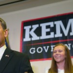 ATHENS, GA - JULY 24:  Secretary of State Brian Kemp addresses the audience and declares victory during an election watch party on July 24, 2018 in Athens, Georgia. Kemp defeated opponent Casey Cagle in a runoff election for the Republican nomination for the Georgia Governor's race.  (Photo by Jessica McGowan/Getty Images)