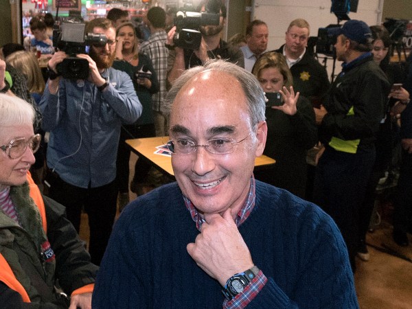 BANGOR, MAINE � 11/06/2018 � Rep. Bruce Poliquin is at his campaign party at Dysart�s in Bangor Tuesday night.Gabor Degre | BDN /// -- *Lindsay Putnam*Digital Engagement Editorm: 207.641.7271 t: @lindsay_putnam lputnam@bangordailynews.combangordailynews.com