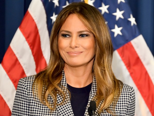 First Lady Melania Trump delivers remarks  at a conference on Neonatal Abstinence Syndrome (NAS) at Thomas Jefferson University Hospital, in Philadelphia, PA, on October 17, 2018. (Photo by Bastiaan Slabbers/NurPhoto)