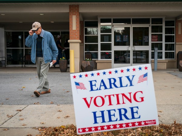 FRANKLIN, TN - OCTOBER 31: A man exits an early voting polling place at the Williamson County Clerk's office, October 31, 2018 in Franklin, Tennessee. U.S. Rep. Marsha Blackburn, who represents Tennessee’s 7th Congressional district in the U.S. House, is running in a tight race against Democratic candidate Phil Bredesen, a former governor of Tennessee. The two are competing to fill the Senate seat left open by Sen. Bob Corker (R-TN), who opted to not seek reelection. (Photo by Drew Angerer/Getty Images)
