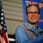 GREENWOOD, IN - NOVEMBER 03: Republican Senate candidate Mike Braun looks on during a campaign stop on November 3, 2018 in Greenwood, Indiana. Braun is locked in a tight race with incumbent Democrat Sen. Joe Donnelly. (Photo by Aaron P. Bernstein/Getty Images)