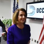 House minority leader Nancy Pelosi, D-CA, departs after a press conference with Democratic Congressional Campaign Committee  Chairman Ben Ray Lujan at Democratic National Committee headquarters in Washington, DC on November 6, 2018. - Americans started voting Tuesday in critical midterm elections that mark the first major voter test of US President Donald Trump's controversial presidency, with control of Congress at stake. (Photo by MANDEL NGAN / AFP)        (Photo credit should read MANDEL NGAN/AFP/Getty Images)