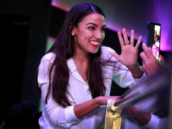 NEW YORK, NY - NOVEMBER 06: Alexandria Ocasio-Cortez celebrates her victory La Boom night club in Queens on November 6, 2018 in New York City. With her win against Republican Anthony Pappas, Ocasio-Cortez became the youngest woman elected to Congress.  (Photo by Rick Loomis/Getty Images)