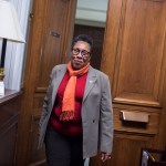 UNITED STATES - NOVEMBER 16: Rep. Marcia Fudge, D-Ohio, walks into her Rayburn Building office after talking with reporters about her possible run for House speaker on November 16, 2018. (Photo By Tom Williams/CQ Roll Call)
