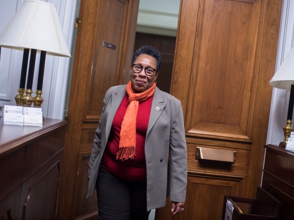 UNITED STATES - NOVEMBER 16: Rep. Marcia Fudge, D-Ohio, walks into her Rayburn Building office after talking with reporters about her possible run for House speaker on November 16, 2018. (Photo By Tom Williams/CQ Roll Call)