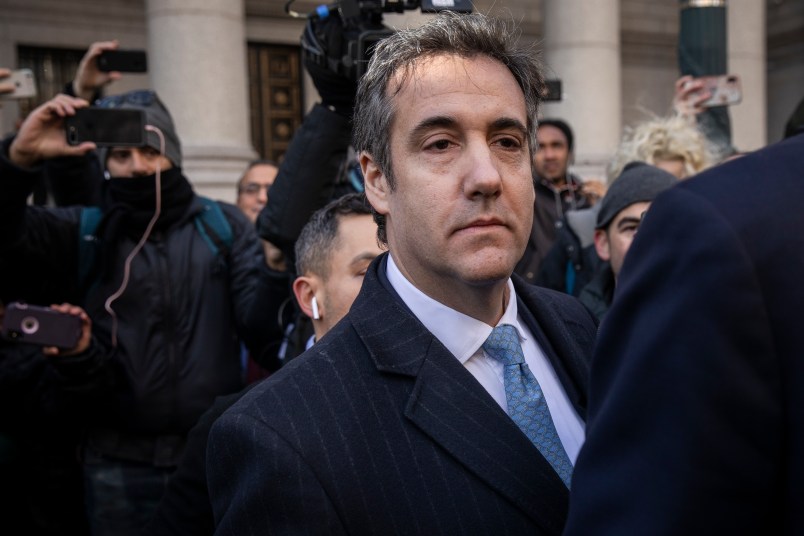 NEW YORK, NY - NOVEMBER 29: Michael Cohen, former personal attorney to President Donald Trump, exits federal court, November 29, 2018 in New York City. At the court hearing, Cohen pleaded making false statements to Congress about a Moscow real estate project Trump pursued during the months he was running for president. (Photo by Drew Angerer/Getty Images)