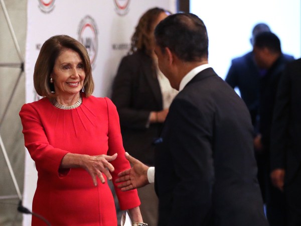 WASHINGTON, DC - NOVEMBER 14: House Minority Leader Nancy Pelosi (D-CA) arrives at a post-midterm meeting of Rev. Al Sharpton's National Action Network in the Kennedy Caucus Room at the Russell Senate Office Building on Capitol Hill November 14, 2018 in Washington, DC. Politicians considering a run for the 2020 Democratic party nomination, including Sen. Elizabeth Warren (D-MA) and Sen. Kamala Harris (D-CA), addressed the network meeting as well as House members vying for leadership positions. (Photo by Chip Somodevilla/Getty Images)