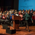 WASHINGTON, DC - JANUARY 6: Minority Leader Nancy Pelosi (D-CA) walks off stage after speaking at the Congressional Black Caucus swearing-in ceremony at the U.S. Capitol on January 6, 2015 in Washington, D.C.  The Congressional Black Caucus Foundation hosts a ceremonial swearing-in event for current and newly-elected members of the114th Congress.  (Photo by Gabriella Demczuk/Getty Images)