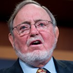 UNITED STATES - JANUARY 26:  Rep. Don Young, R-Alaska, conducts a news conference in the Capitol's Senate studio to "respond to the Obama administration's efforts to lock up millions of acres of the nation's richest oil and natural gas prospects on the Arctic coastal plain and move to block development of Alaska's offshore resources," January 26, 2015. Senate Energy and Natural Resources Chairwoman Lisa Murkowski, R-Alaska, and Sen. Dan Sullivan, R-Alaska, also attended. (Photo By Tom Williams/CQ Roll Call)