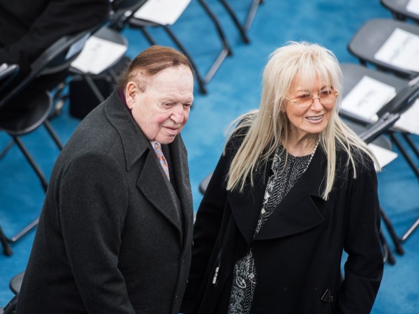 UNITED STATES - JANUARY 20: Sheldon and Miriam Adelson wait for Donald J. Trump to be sworn in as the 45th President of the United States on the West Front of the Capitol , January 20, 2017. (Photo By Tom Williams/CQ Roll Call)