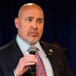 US Representative Tom MacArthur (R-NJ) speaks to constituents during a town hall meeting in Willingboro, New Jersey on May 10, 2017.MacArthur wrote the amendment to the American Health Care Act that revived the failed bill, delivering a legislative victory for US President Donald Trump. / AFP PHOTO / DOMINICK REUTER (Photo credit should read DOMINICK REUTER/AFP/Getty Images)