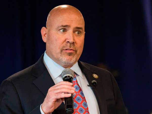 US Representative Tom MacArthur (R-NJ) speaks to constituents during a town hall meeting in Willingboro, New Jersey on May 10, 2017.MacArthur wrote the amendment to the American Health Care Act that revived the failed bill, delivering a legislative victory for US President Donald Trump. / AFP PHOTO / DOMINICK REUTER (Photo credit should read DOMINICK REUTER/AFP/Getty Images)