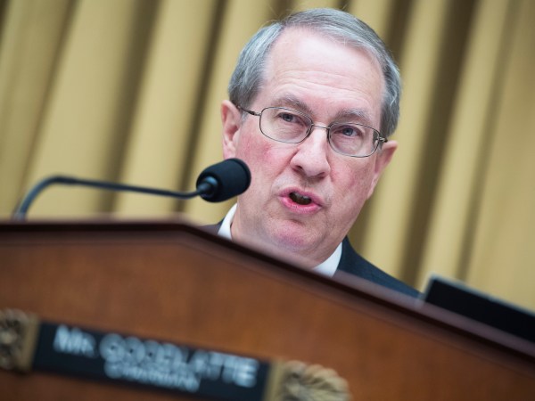 UNITED STATES - MAY 17: Chairman Bob Goodlatte, R-Va., conducts a House Judiciary Committee mark up of the POLICE Act of 2017 in Rayburn Building on May 17, 2018. (Photo By Tom Williams/CQ Roll Call)